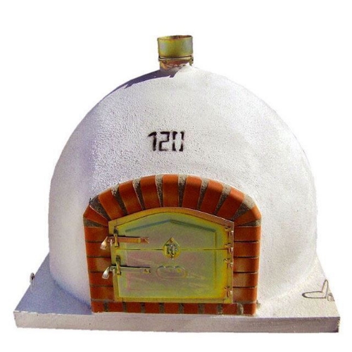 Four à bois artisanal blanc pour pizzas et pain - Extérieur jardin