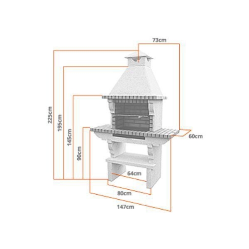 Image sur Barbecue en pierre et brique gril 60 CS103-60