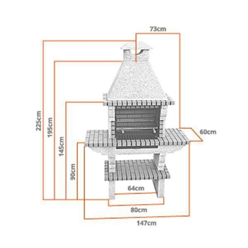 Image sur Barbecue en brique avec gril 60 CS111-60