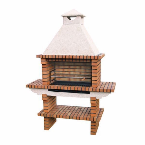 Image sur Barbecue en Brique et Pierre CS116-80, Gril 80 cm avec Cheminée