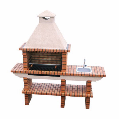 Image sur Barbecue en Brique CS139, Gril 80 cm & Évier Inox