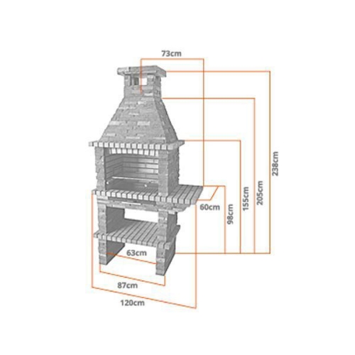 Image sur Barbecue fixe effet pierre avec gril 60 cm – CS202-60