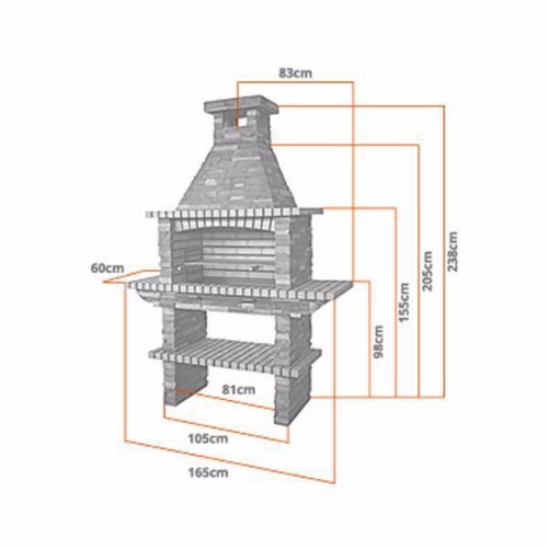 Image sur Barbecue en Pierre avec gril XL 80 cm CS204-80