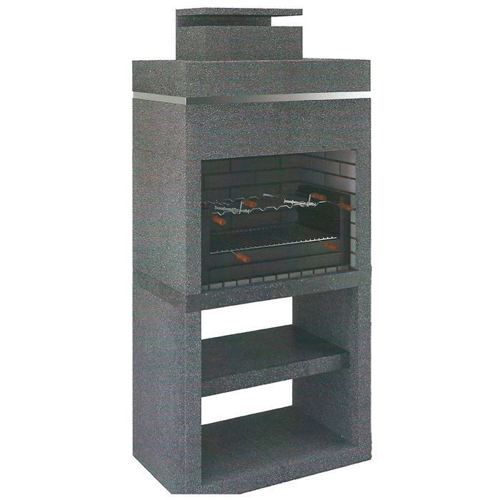 Barbecue modulaire moderne avec grill 70cm et cheminée NOIR