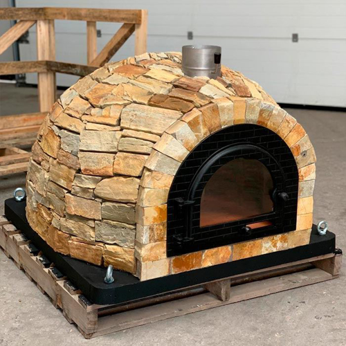 Image sur Four a pizza au bois en pierre naturel PRESTIGE
