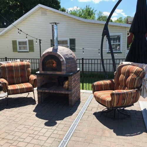 Image sur Four à pizza au bois 100 cm en briques réfractaires