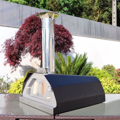 Image sur Four à Pizza au Feu de Bois Brasa Noir | Inox & Portable