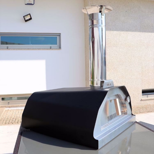 Image sur Four à Pizza au Feu de Bois Brasa Noir | Inox & Portable