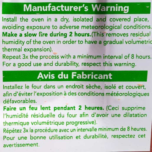 Image sur Four à bois 90 cm sans cheminée pour l'extérieur