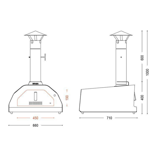 Image sur Four à Pizza au Bois en Extérieur BRASA Noir