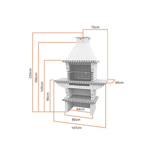 Image sur Barbecue en pierre Tavira avec grille 60 CS106-60