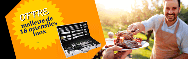 nous vous proposons une mallette de 18 ustensiles inox avec chaque barbecue brique et pierre nous vous proposons une mallette de 18 ustensiles inox avec chaque barbecue brique et pierre