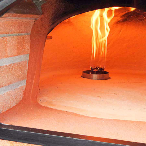 Four a pain / pizza pour l'exterieur blanc au feu de fois au gaz