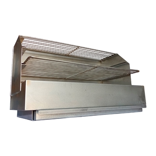 Vue latérale du grilloir barbecue à poser en inox 80 cm Premium