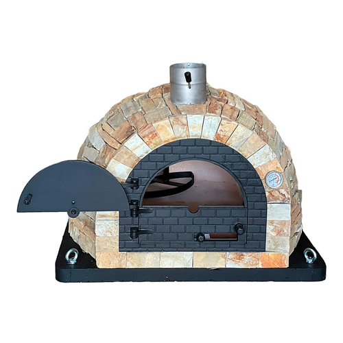 Image sur Four à pain/pizza en pierre naturelle PRESTIGE avec porte en fonte