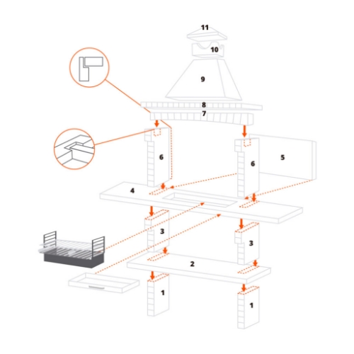 Image sur Barbecue en Brique avec Grille 70 cm CS110F – Convivialité et Authenticité