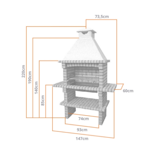 Image sur Barbecue en Brique avec Grille 70 cm CS110F – Convivialité et Authenticité