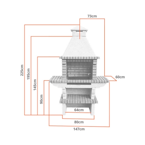 Image sur Barbecue en Pierre avec Cheminée | Grill Inox Option CS112-60