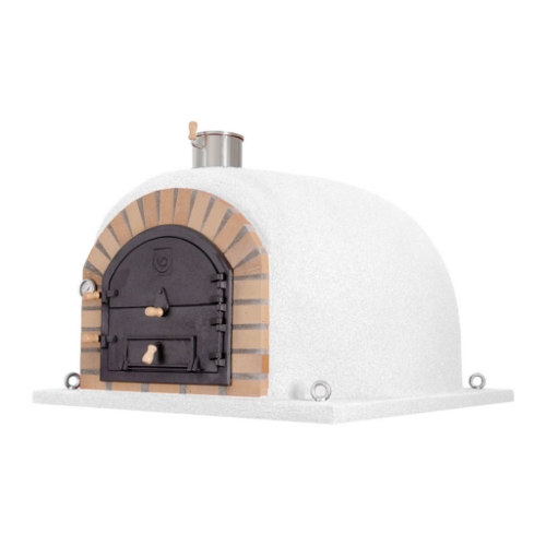 Four à bois REAL 120 cm blanc – four à pizza traditionnel extérieur en argile réfractaire