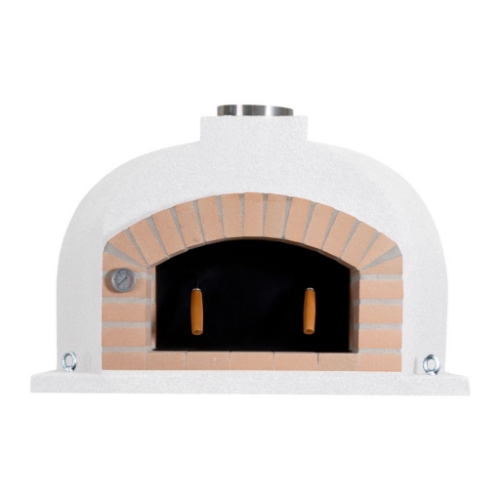 Vue frontale du four à pizza à bois COLISEU 110 blanc