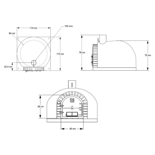 Image sur Four à pizza bois REAL 110 cm isolé – Grand format & rôtissoire