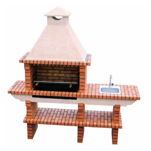 Barbecue en brique CS139-80 avec grill 80 cm et évier inox – cuisine extérieure en pierre XL