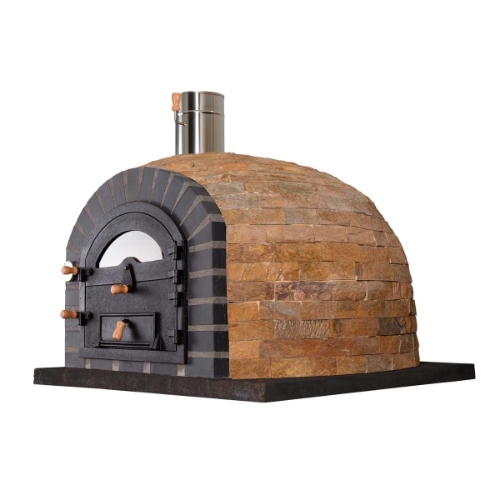 Four à pizza et pain à bois Champagne 110 en pierre naturelle isolée