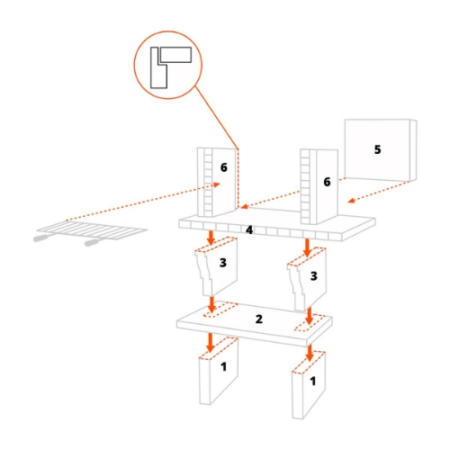Schéma de montage du barbecue mural CS132-60 en kit