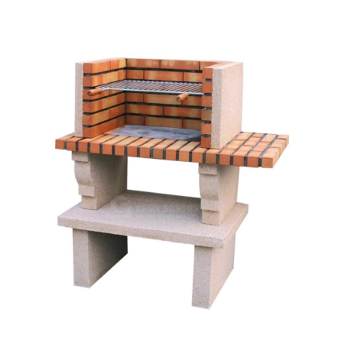 Barbecue en brique CS132-60 sans cheminée avec grille en fer