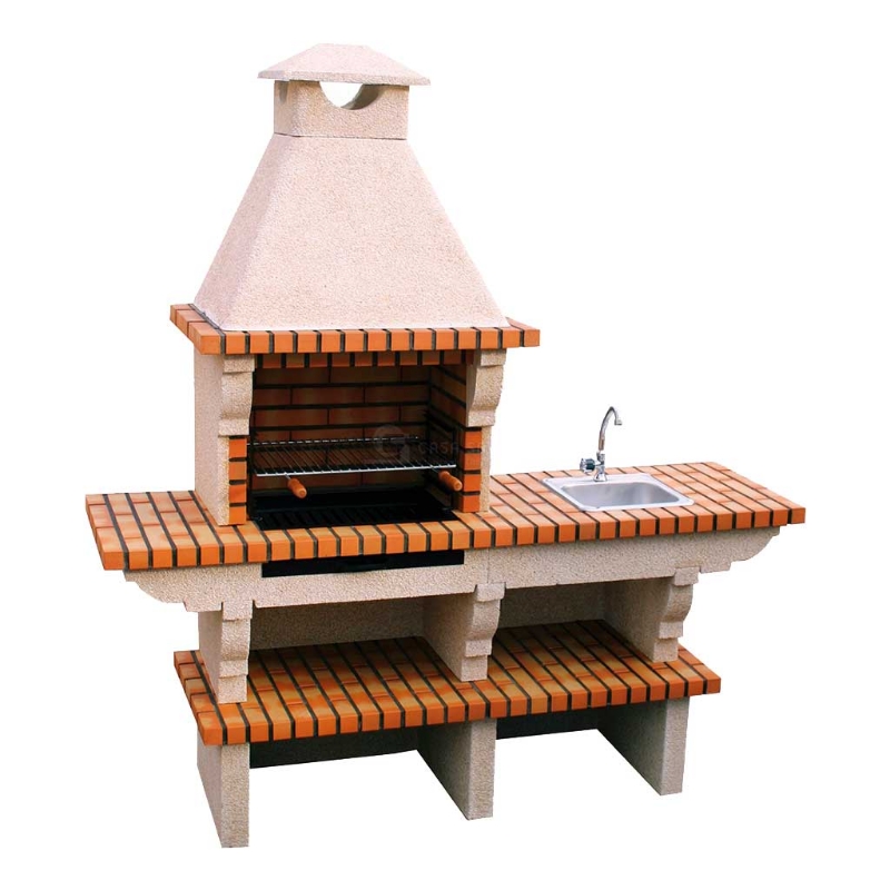 Barbecue en brique avec grill 60 cm et évier inox CS121-60
