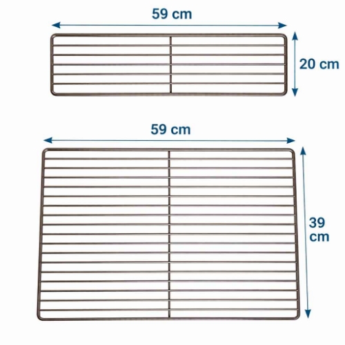 Grilles en inox pour grilloir barbecue 60 cm Premium grande grille et grille maintien au chaud