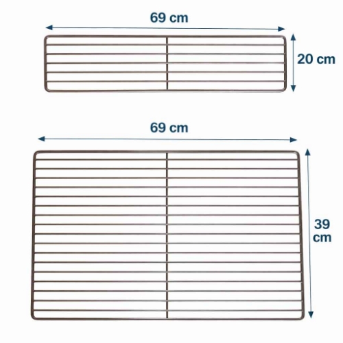 Grilles en inox pour grilloir barbecue 70 cm Premium grande grille et grille maintien au chaud