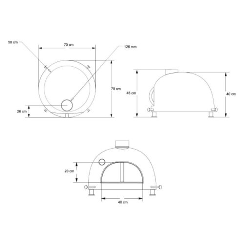 Image sur Four à Bois PICCOLO 70 cm – Four à Pizza Compact Portable