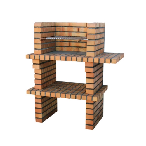 Barbecue fixe en briques réfractaires pour jardin avec grill 60 x 38 cm