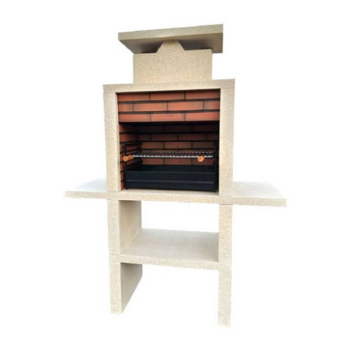 Barbecue en pierre et brique avec 2 plans de travail latéraux et grill 60 cm CS605-60