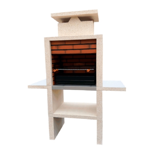 Barbecue en pierre reconstituée avec 2 plans de travail inox 304 et grill 60 cm CS606-60
