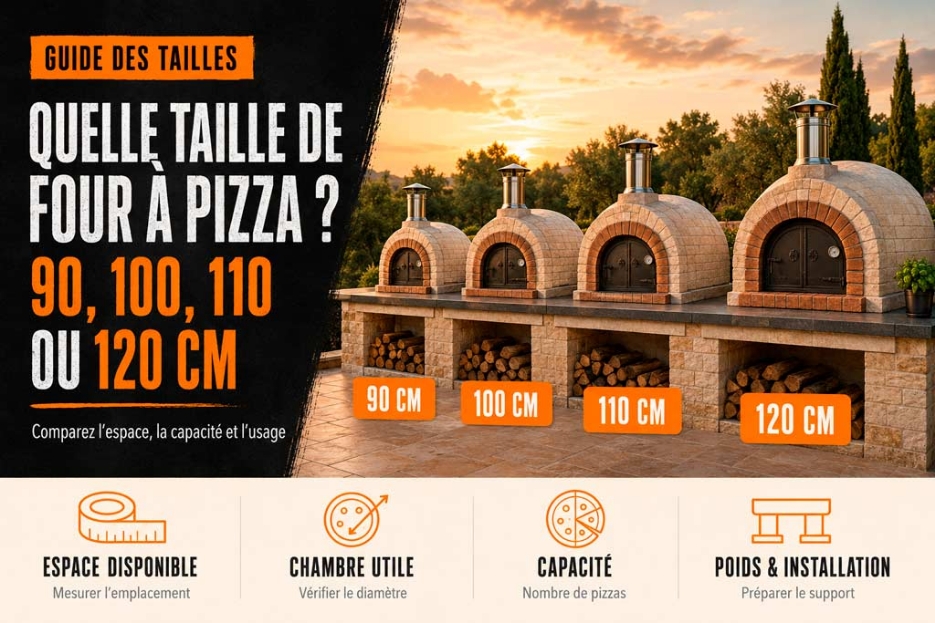 Quelle taille de four à pizza choisir : 90, 100, 110 ou 120 cm ?